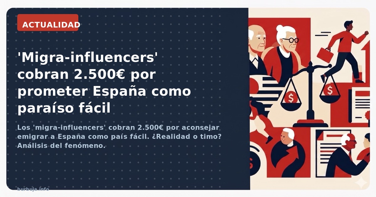 Los 'migra-influencers' cobran 2.500€ por aconsejar emigrar a España como país fácil. ¿Realidad o timo? Análisis del fenómeno