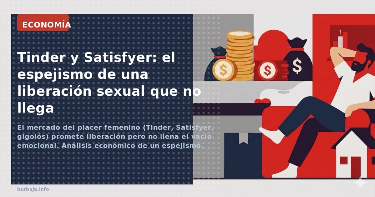 El mercado del placer femenino (Tinder, Satisfyer, gigolós) promete liberación pero no llena el vacío emocional. Análisis eco