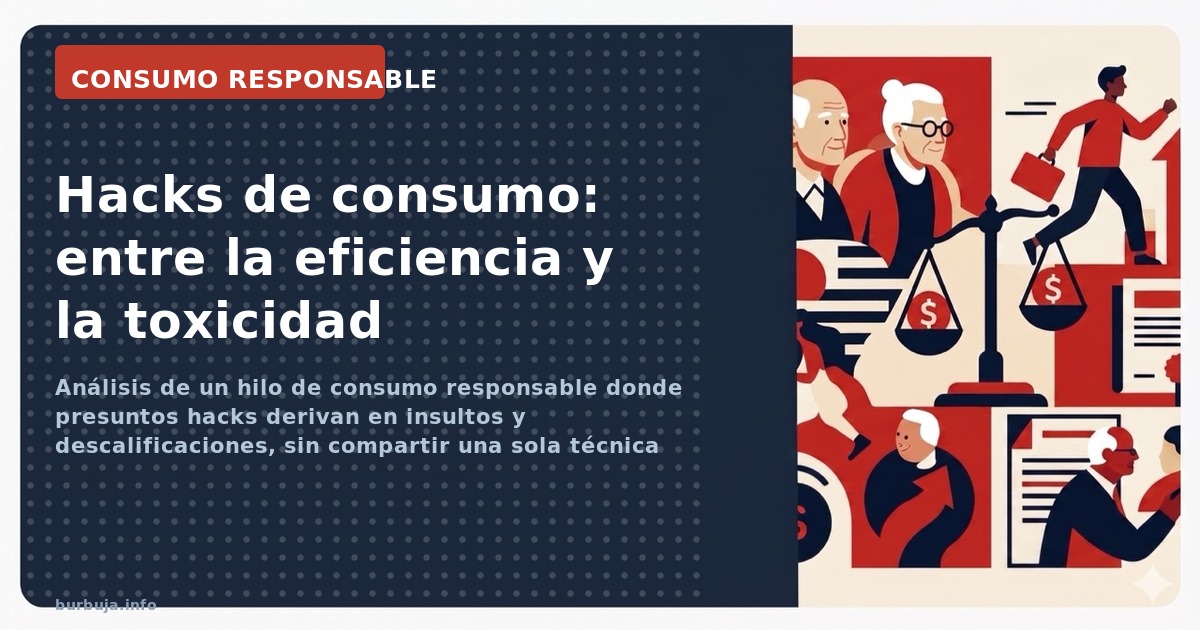 Análisis de un hilo de consumo responsable donde presuntos hacks derivan en insultos y descalificaciones, sin compartir una s