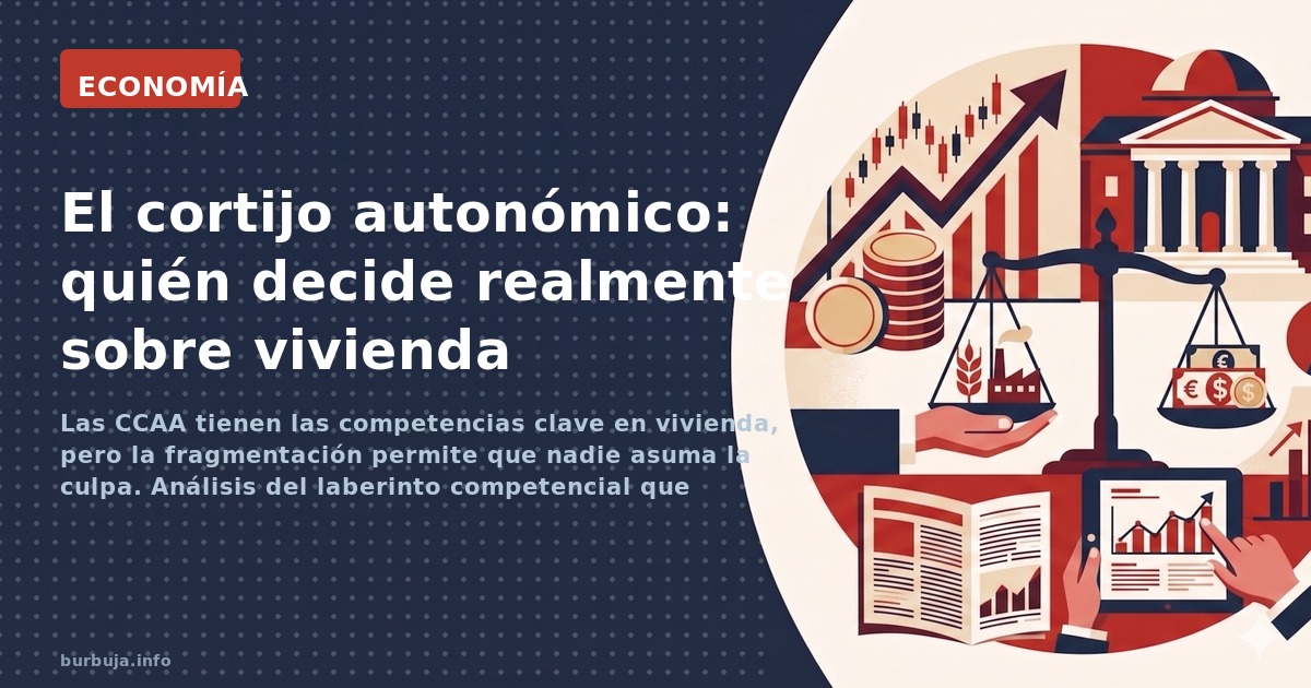 Las CCAA tienen las competencias clave en vivienda, pero la fragmentación permite que nadie asuma la culpa. Análisis del labe