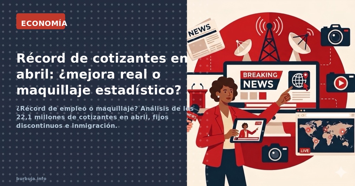 ¿Récord de empleo o maquillaje? Análisis de los 22,1 millones de cotizantes en abril, fijos discontinuos e inmigración.