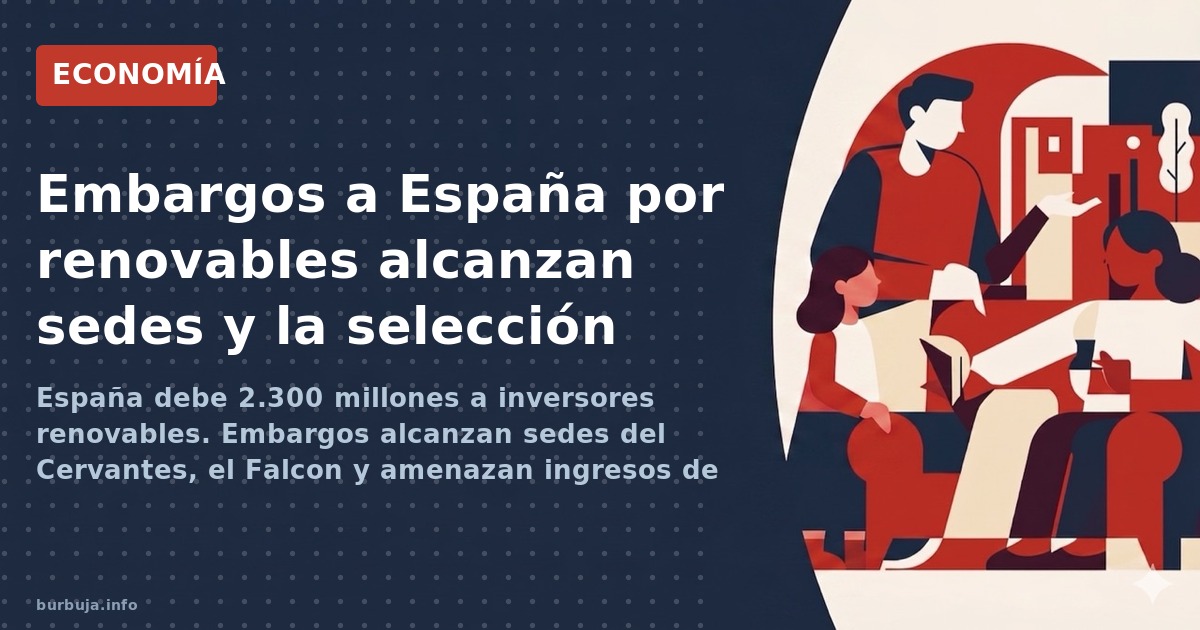España debe 2.300 millones a inversores renovables. Embargos alcanzan sedes del Cervantes, el Falcon y amenazan ingresos de l