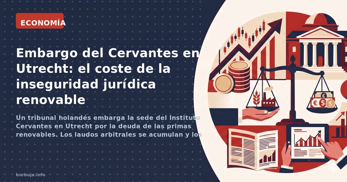 Un tribunal holandés embarga la sede del Instituto Cervantes en Utrecht por la deuda de las primas renovables. Los laudos arb
