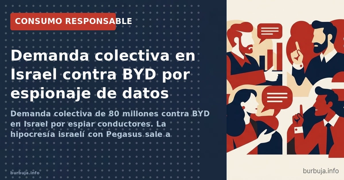 Demanda colectiva de 80 millones contra BYD en Israel por espiar conductores. La hipocresía israelí con Pegasus sale a reluci