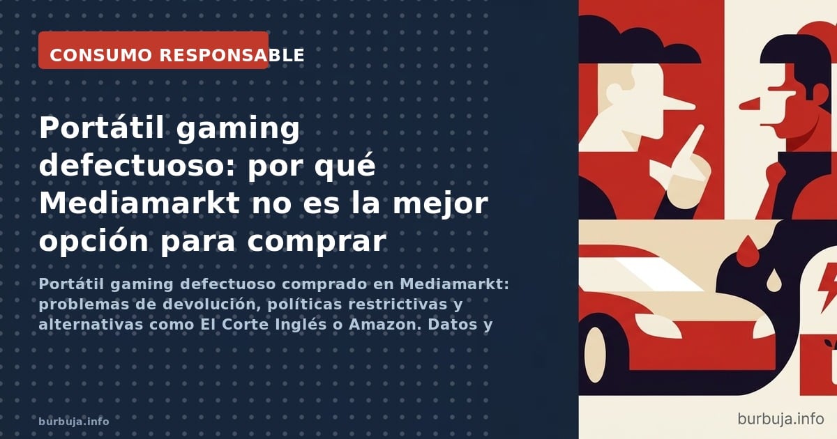 Portátil gaming defectuoso comprado en Mediamarkt: problemas de devolución, políticas restrictivas y alternativas como El Cor