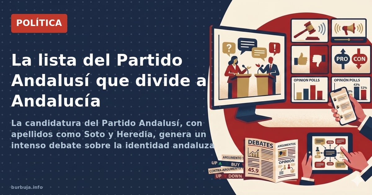 La candidatura del Partido Andalusí, con apellidos como Soto y Heredia, genera un intenso debate sobre la identidad andaluza 