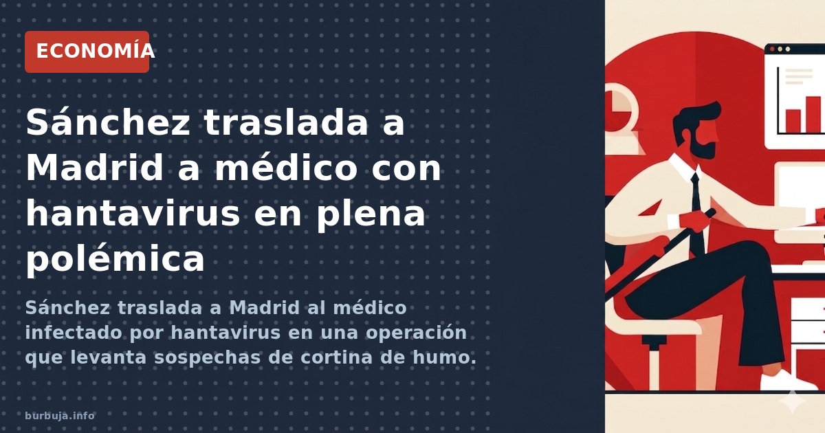 Sánchez traslada a Madrid al médico infectado por hantavirus en una operación que levanta sospechas de cortina de humo. Coste