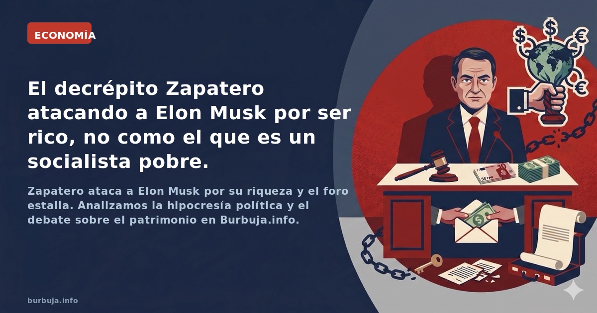 El ataque de Zapatero a Elon Musk destapa la contradicción entre la retórica socialista y la realidad patrimonial de la élite