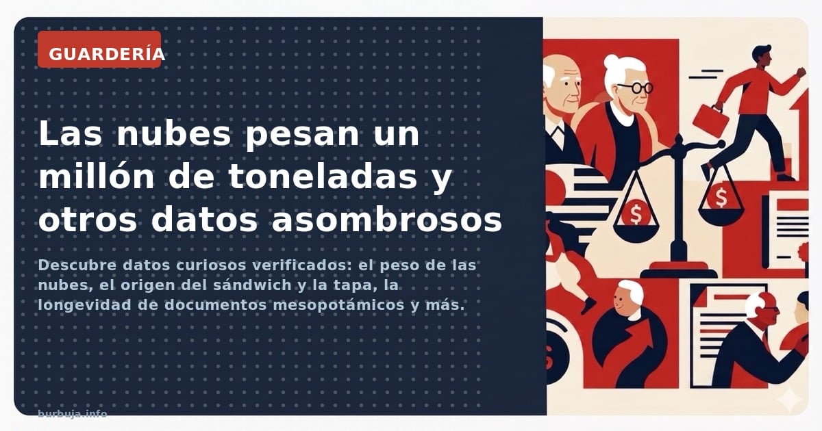 Descubre datos curiosos verificados: el peso de las nubes, el origen del sándwich y la tapa, la longevidad de documentos meso