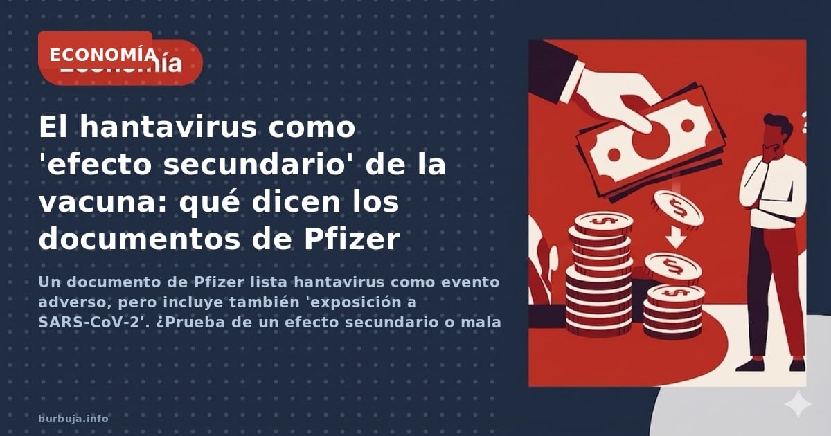 Un documento de Pfizer lista hantavirus como evento adverso, pero incluye también 'exposición a SARS-CoV-2'. ¿Prueba de un ef