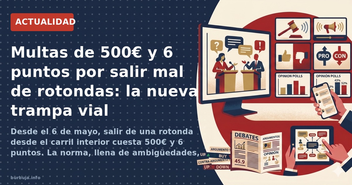 Desde el 6 de mayo, salir de una rotonda desde el carril interior cuesta 500€ y 6 puntos. La norma, llena de ambigüedades, ab