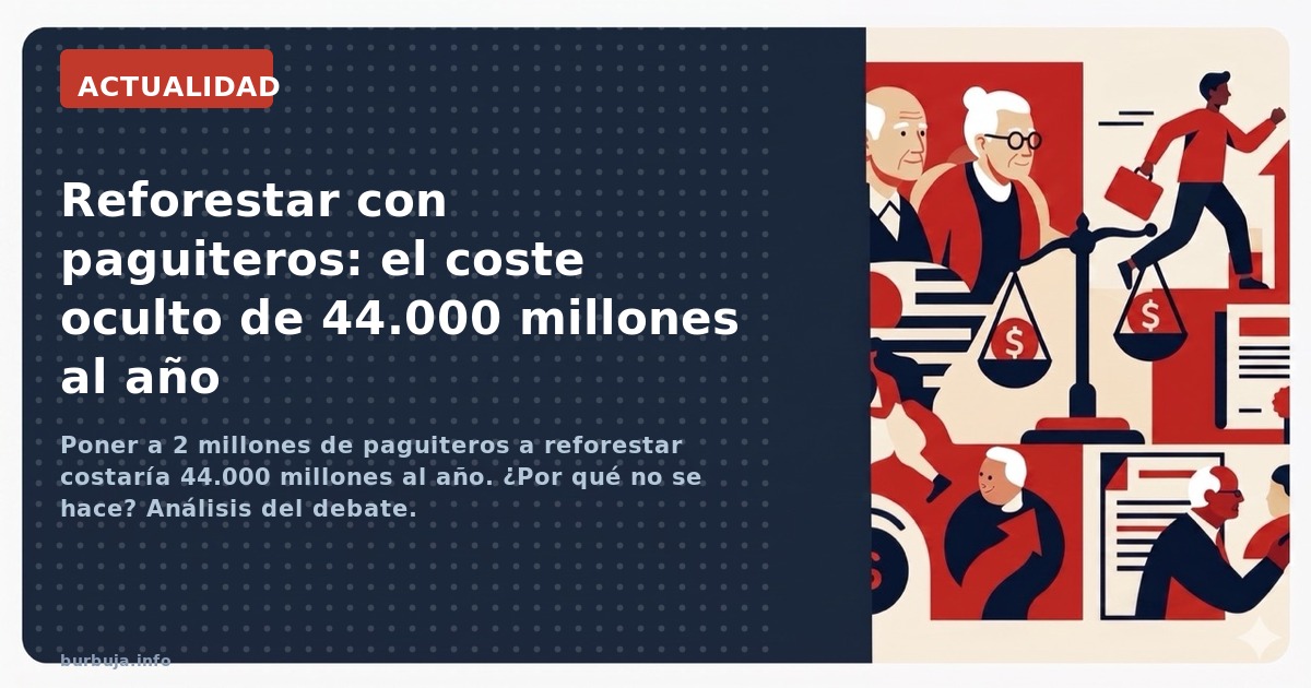 Poner a 2 millones de paguiteros a reforestar costaría 44.000 millones al año. ¿Por qué no se hace? Análisis del debate.