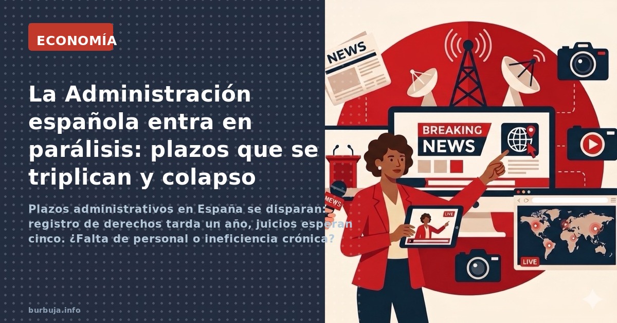 Plazos administrativos en España se disparan: registro de derechos tarda un año, juicios esperan cinco. ¿Falta de personal o 