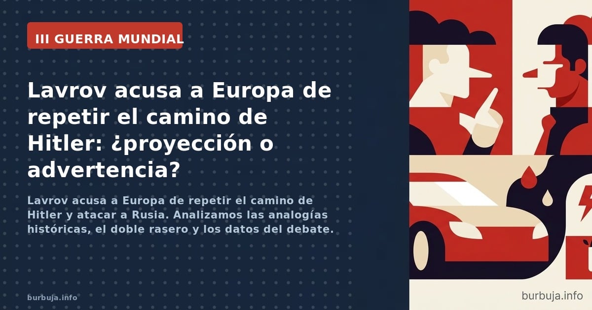 Lavrov acusa a Europa de repetir el camino de Hitler y atacar a Rusia. Analizamos las analogías históricas, el doble rasero y