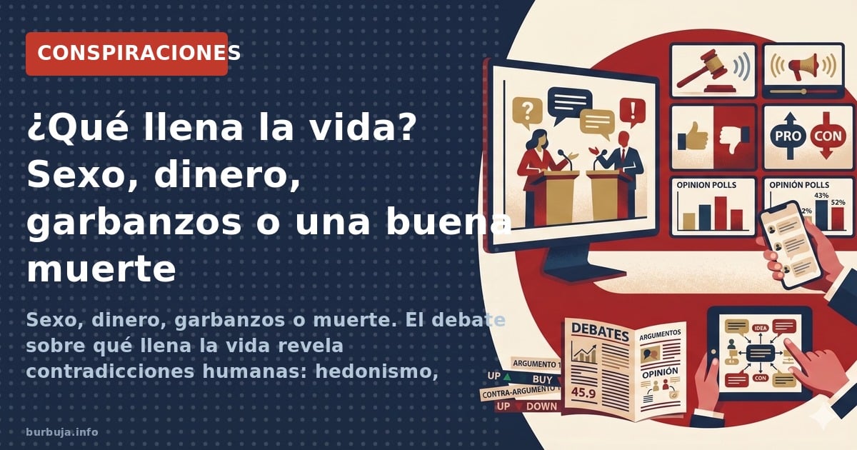 Sexo, dinero, garbanzos o muerte. El debate sobre qué llena la vida revela contradicciones humanas: hedonismo, desapego y la 