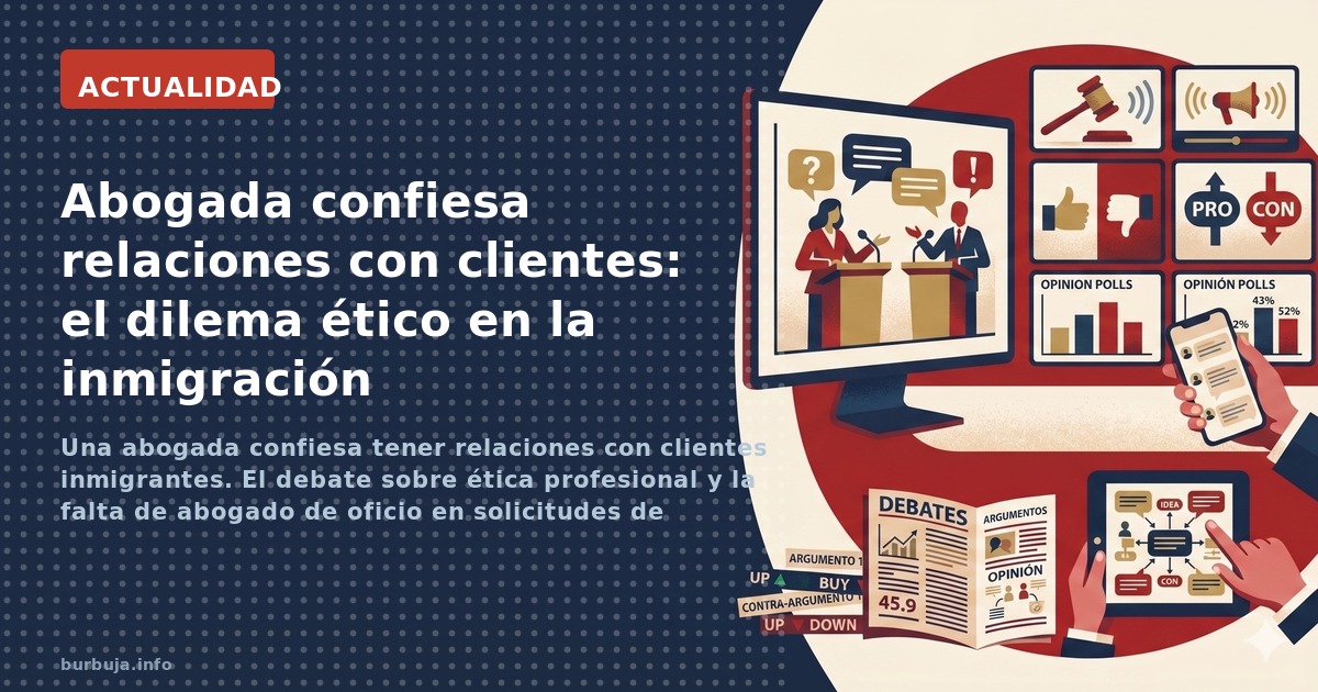 Una abogada confiesa tener relaciones con clientes inmigrantes. El debate sobre ética profesional y la falta de abogado de of