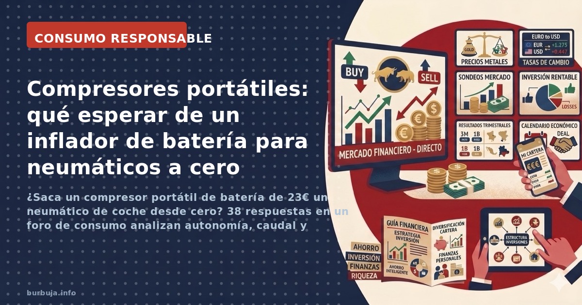 ¿Saca un compresor portátil de batería de 23€ un neumático de coche desde cero? 38 respuestas en un foro de consumo analizan 