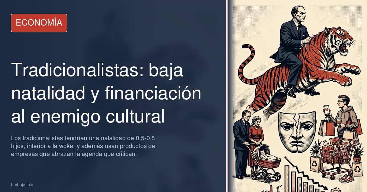 Los tradicionalistas tendrían una natalidad de 0,5-0,8 hijos, inferior a la woke, y además usan productos de empresas que abr