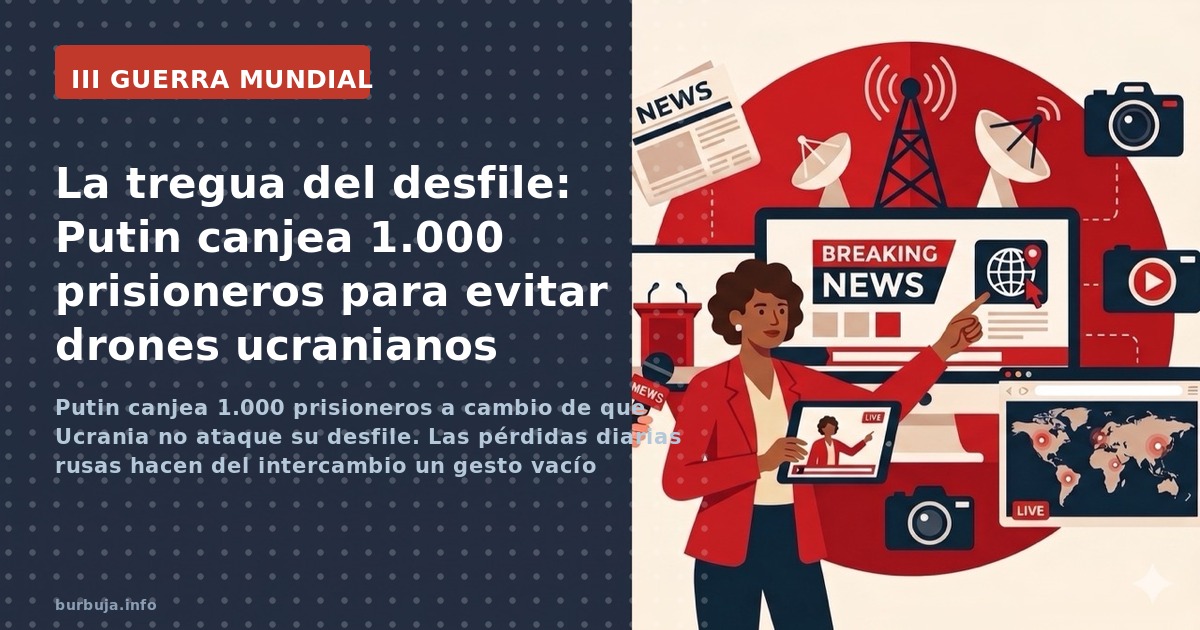 Putin canjea 1.000 prisioneros a cambio de que Ucrania no ataque su desfile. Las pérdidas diarias rusas hacen del intercambio