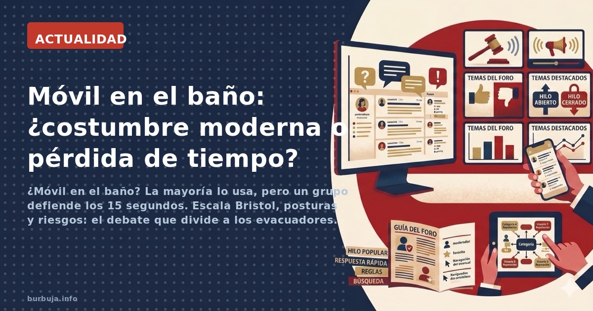 ¿Móvil en el baño? La mayoría lo usa, pero un grupo defiende los 15 segundos. Escala Bristol, posturas y riesgos: el debate q