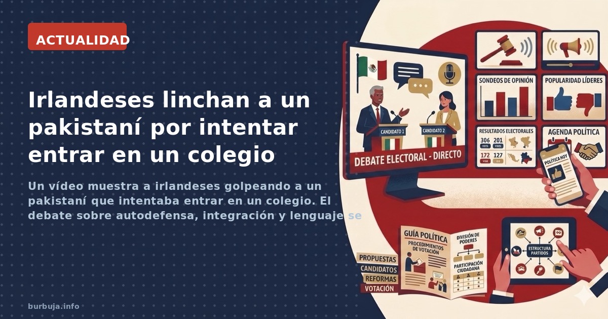 Un vídeo muestra a irlandeses golpeando a un pakistaní que intentaba entrar en un colegio. El debate sobre autodefensa, integ