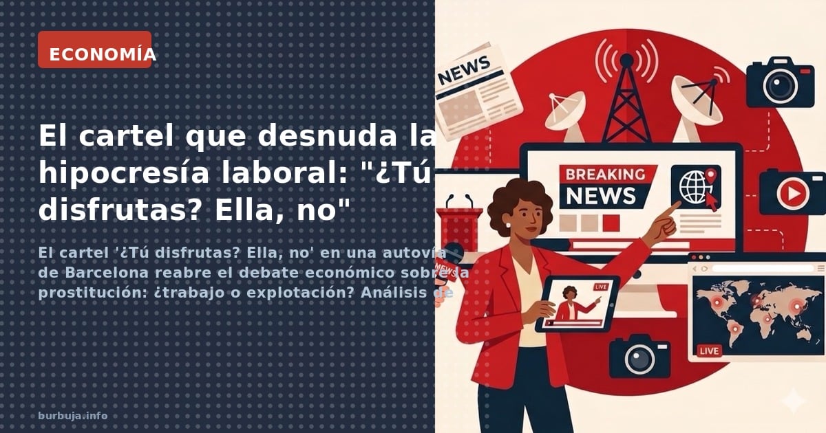 El cartel '¿Tú disfrutas? Ella, no' en una autovía de Barcelona reabre el debate económico sobre la prostitución: ¿trabajo o 