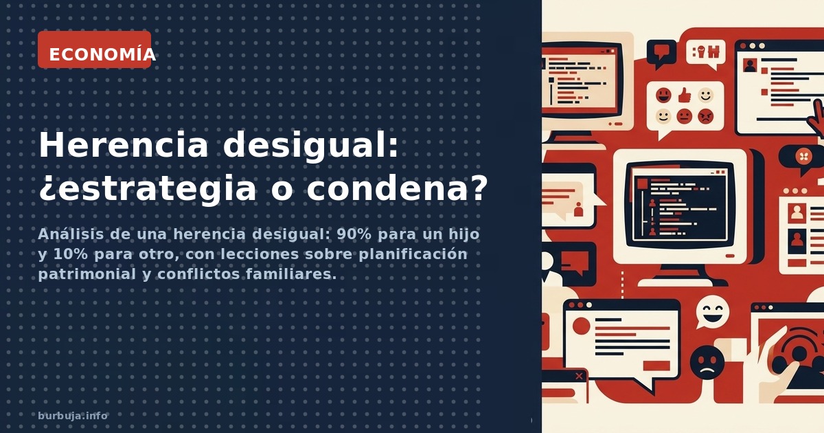 Análisis de una herencia desigual: 90% para un hijo y 10% para otro, con lecciones sobre planificación patrimonial y conflict