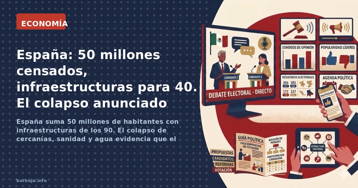 España suma 50 millones de habitantes con infraestructuras de los 90. El colapso de cercanías, sanidad y agua evidencia que e