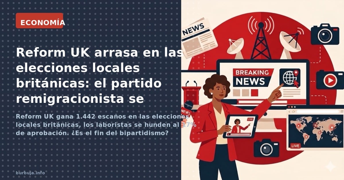 Reform UK gana 1.442 escaños en las elecciones locales británicas, los laboristas se hunden al 17% de aprobación. ¿Es el fin 