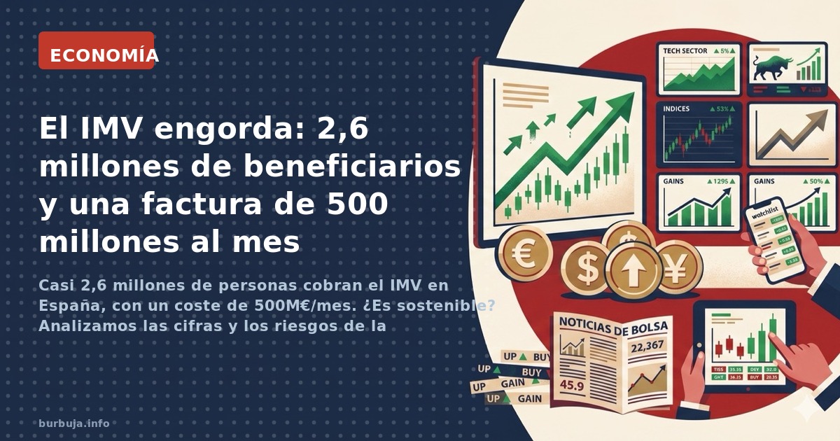 Casi 2,6 millones de personas cobran el IMV en España, con un coste de 500M€/mes. ¿Es sostenible? Analizamos las cifras y los