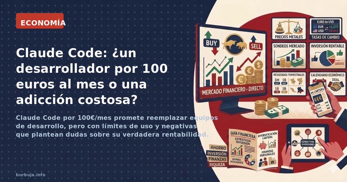 Claude Code por 100€/mes promete reemplazar equipos de desarrollo, pero con límites de uso y negativas que plantean dudas sob