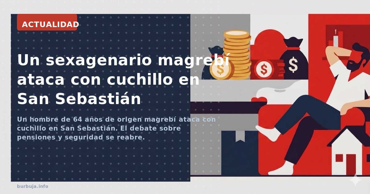 Un hombre de 64 años de origen magrebí ataca con cuchillo en San Sebastián. El debate sobre pensiones y seguridad se reabre.