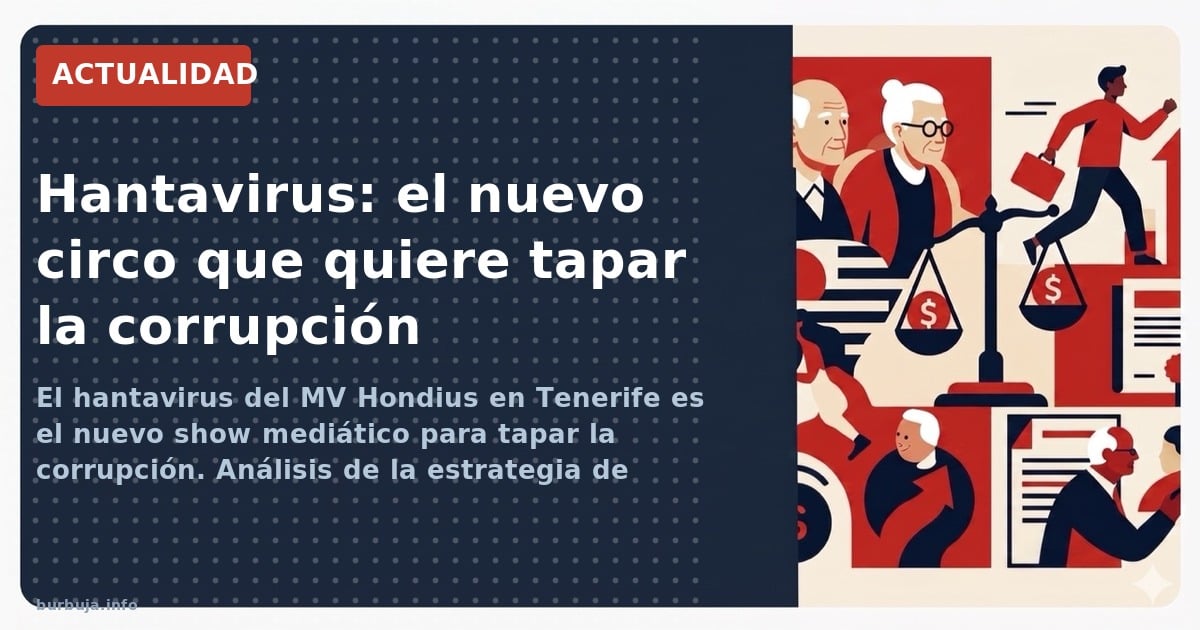 El hantavirus del MV Hondius en Tenerife es el nuevo show mediático para tapar la corrupción. Análisis de la estrategia de di