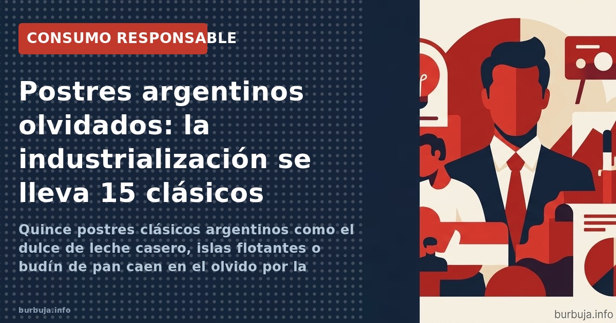 Quince postres clásicos argentinos como el dulce de leche casero, islas flotantes o budín de pan caen en el olvido por la ind