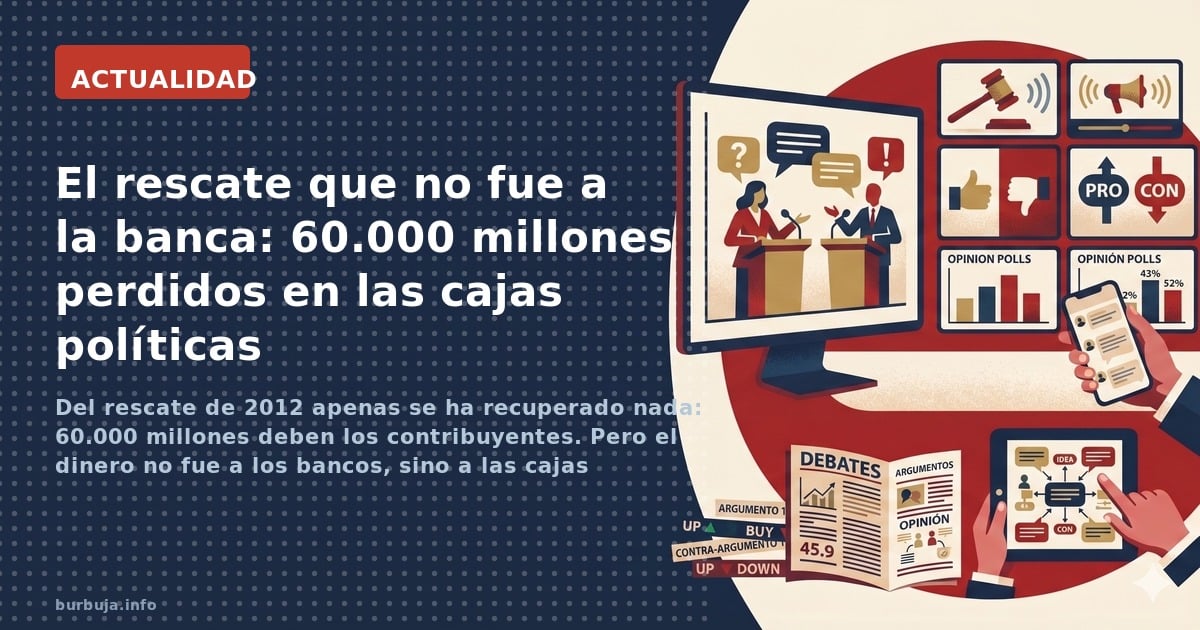 Del rescate de 2012 apenas se ha recuperado nada: 60.000 millones deben los contribuyentes. Pero el dinero no fue a los banco