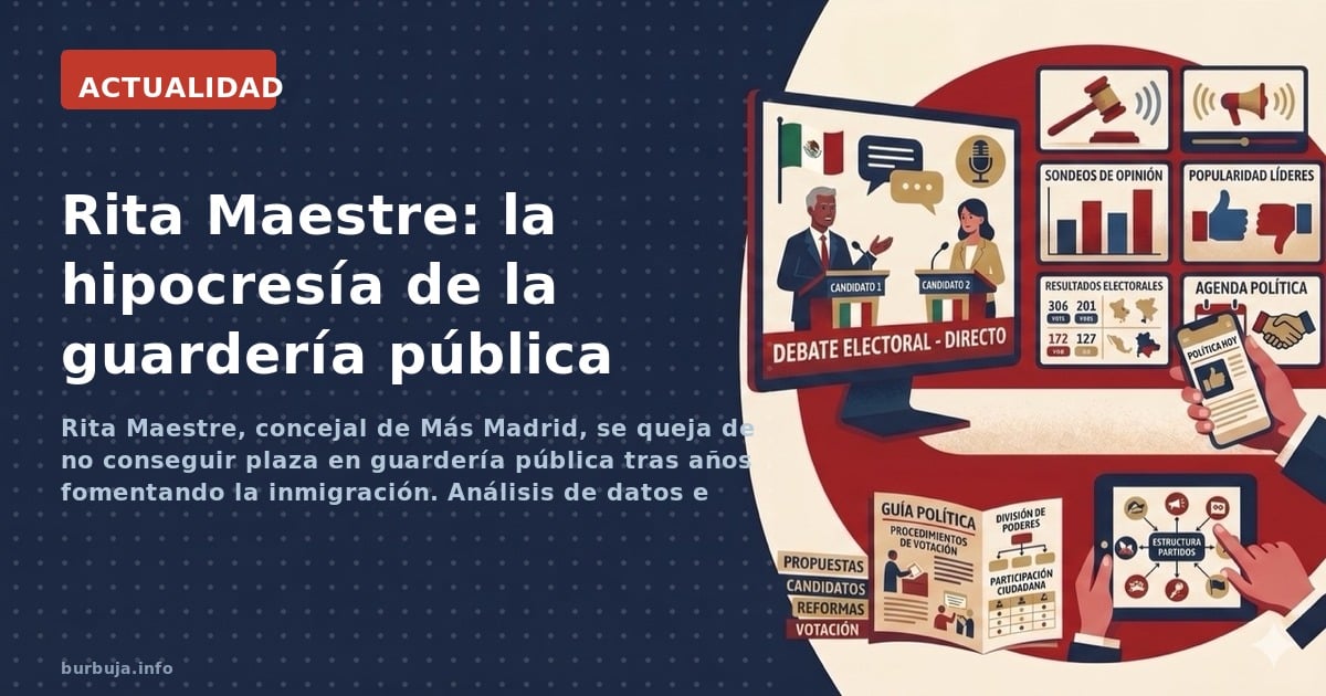 Rita Maestre, concejal de Más Madrid, se queja de no conseguir plaza en guardería pública tras años fomentando la inmigración