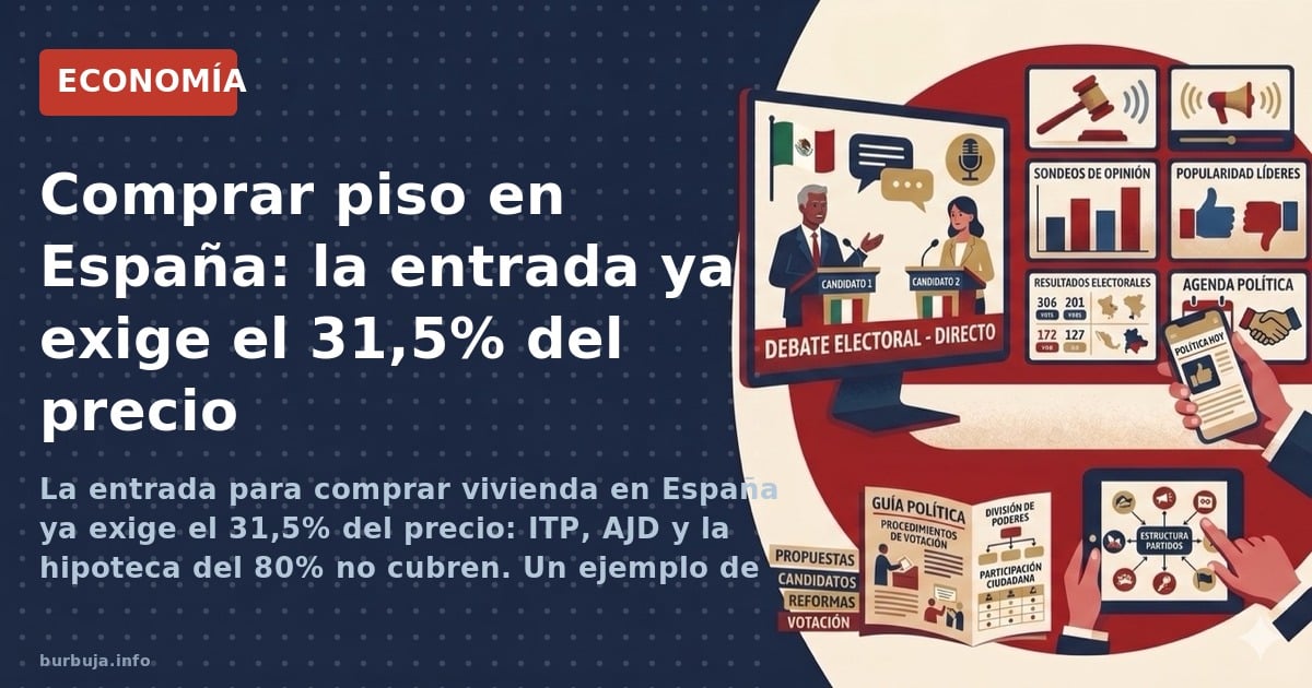 Comprar piso en España: la entrada ya exige el 31,5% del precio