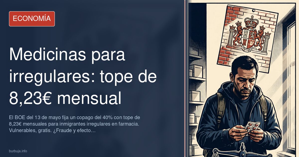 Medicinas para irregulares: tope de 8,23€ mensual