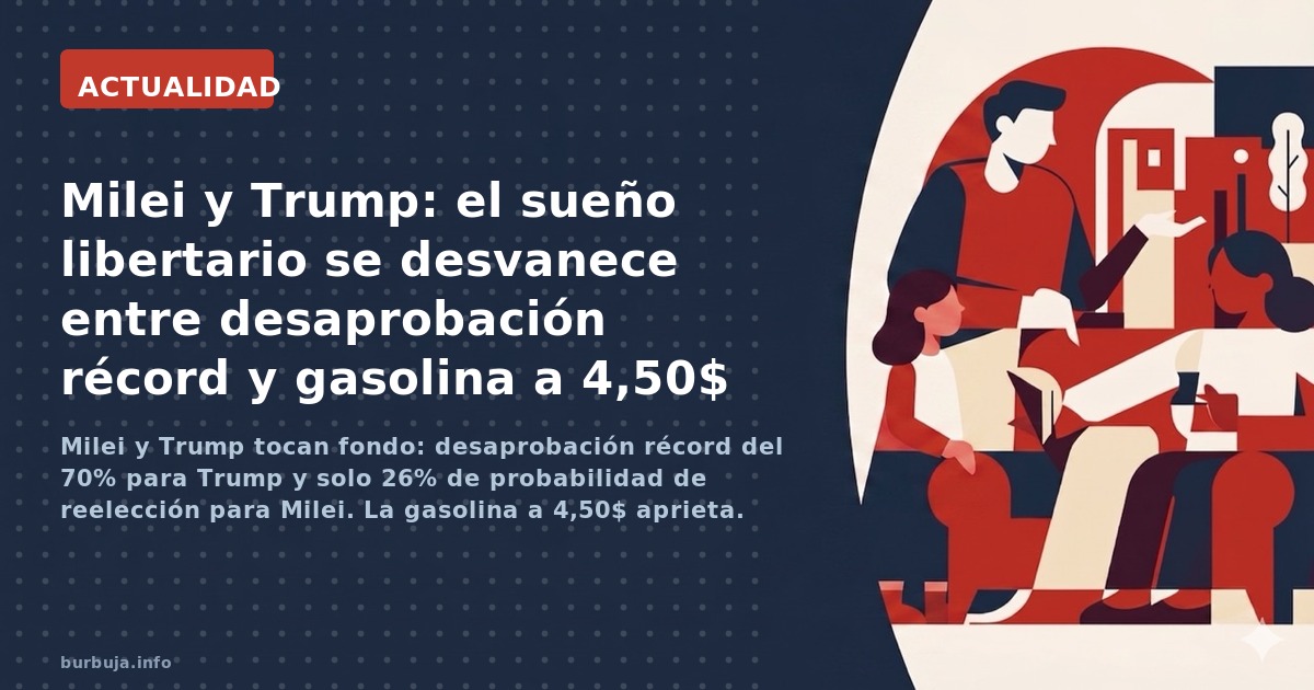 Milei y Trump tocan fondo: desaprobación récord del 70% para Trump y solo 26% de probabilidad de reelección para Milei. La ga