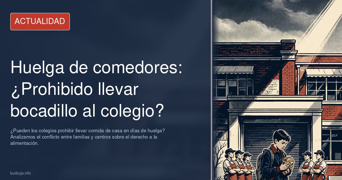 ¿Pueden los colegios prohibir llevar comida de casa en días de huelga? Analizamos el conflicto entre familias y centros sobre