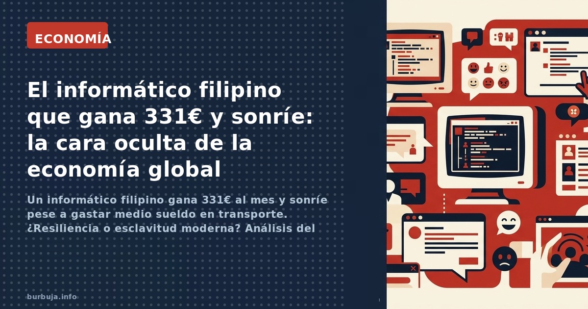 Un informático filipino gana 331€ al mes y sonríe pese a gastar medio sueldo en transporte. ¿Resiliencia o esclavitud moderna