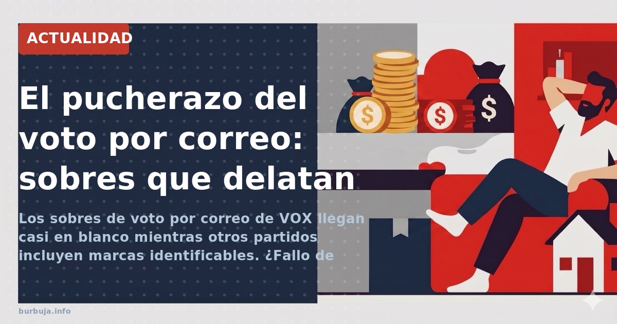 Los sobres de voto por correo de VOX llegan casi en blanco mientras otros partidos incluyen marcas identificables. ¿Fallo de 