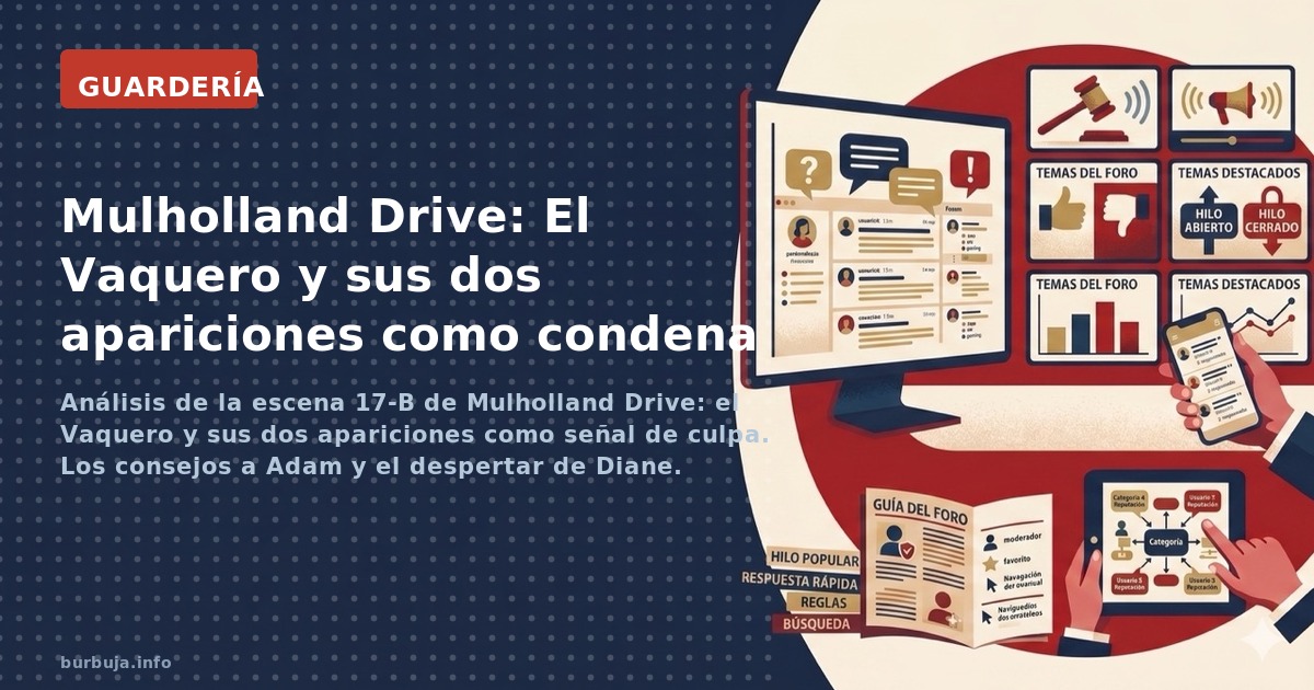 Análisis de la escena 17-B de Mulholland Drive: el Vaquero y sus dos apariciones como señal de culpa. Los consejos a Adam y e