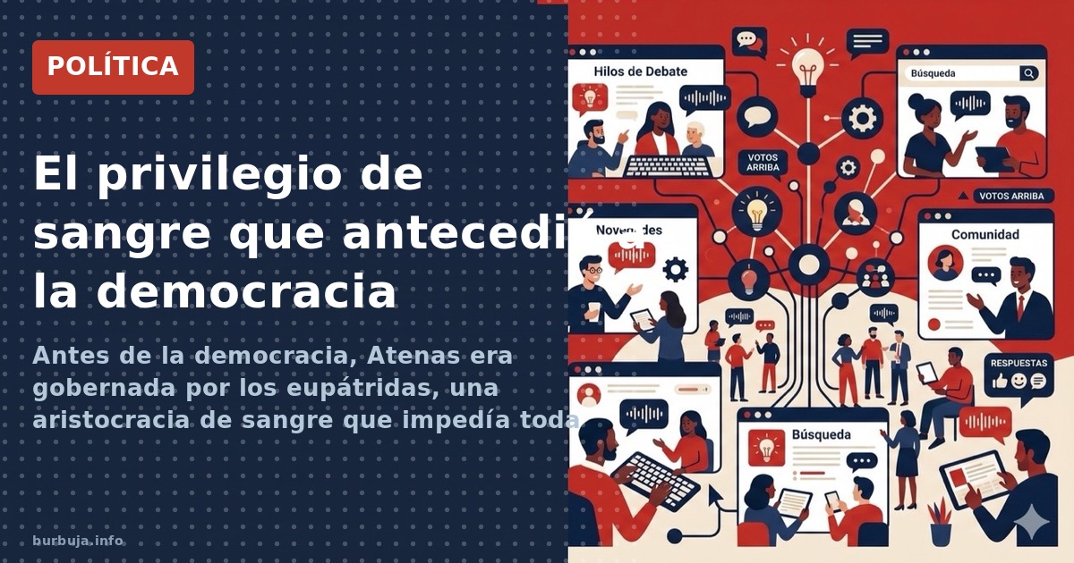 Antes de la democracia, Atenas era gobernada por los eupátridas, una aristocracia de sangre que impedía toda innovación. Desc