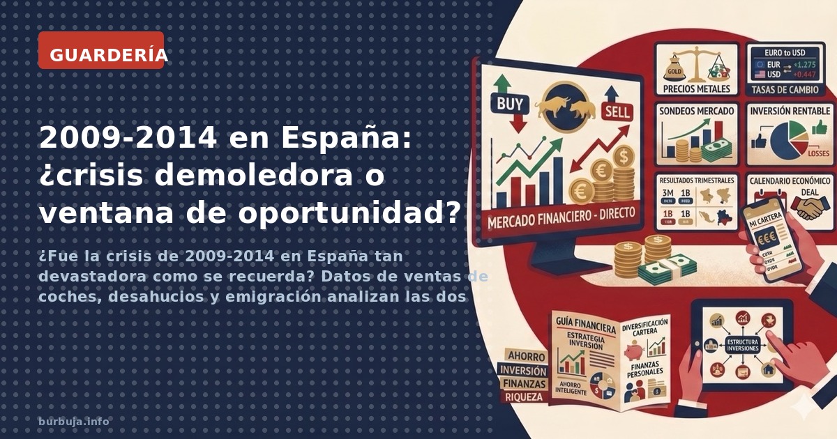 ¿Fue la crisis de 2009-2014 en España tan devastadora como se recuerda? Datos de ventas de coches, desahucios y emigración an