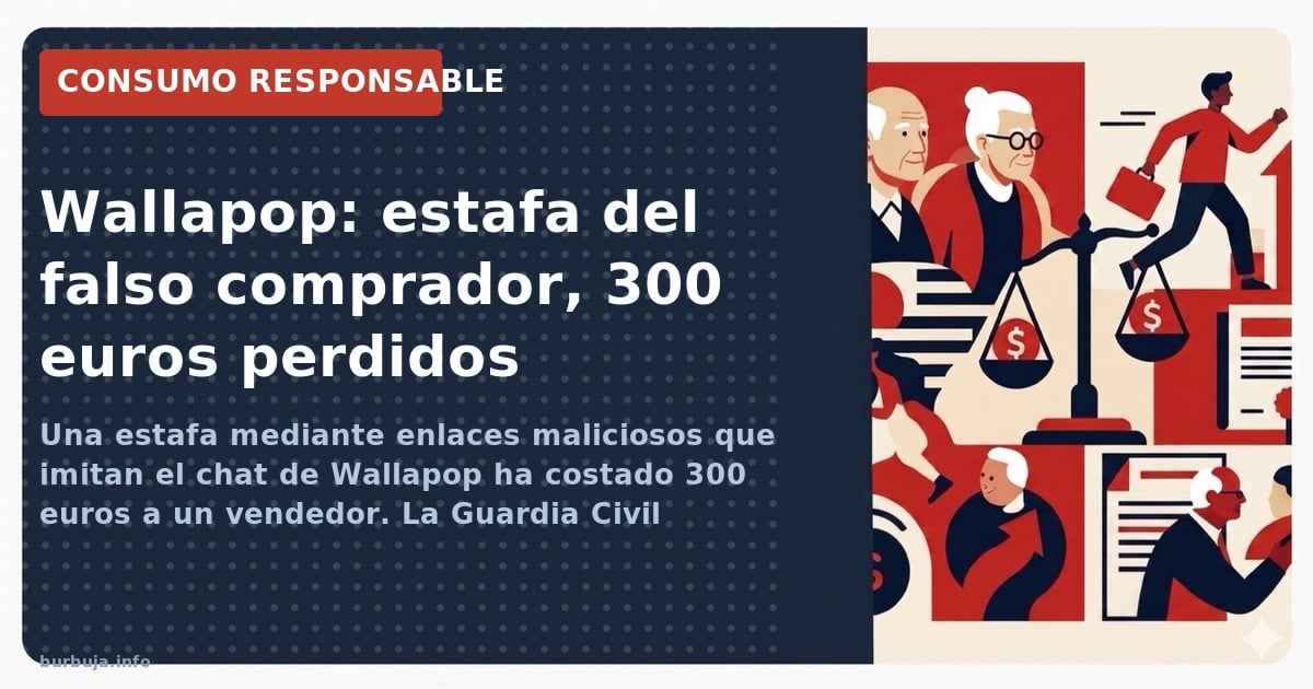 Una estafa mediante enlaces maliciosos que imitan el chat de Wallapop ha costado 300 euros a un vendedor. La Guardia Civil ad