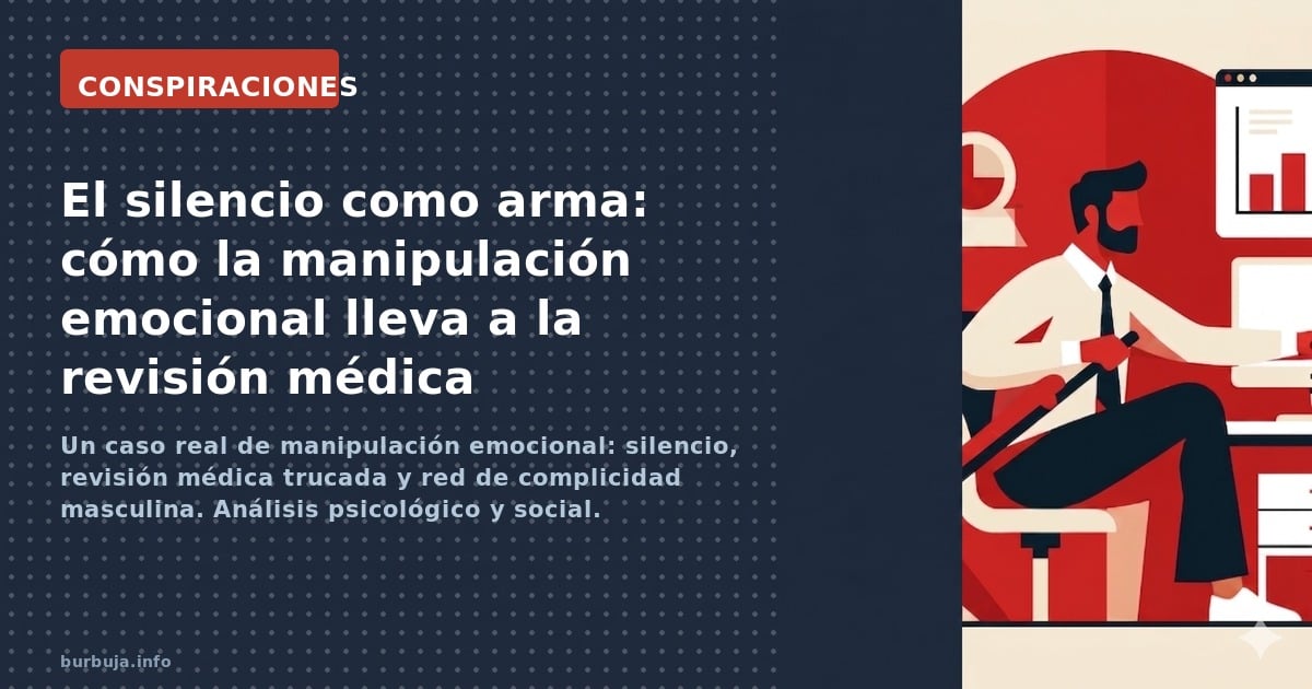 Un caso real de manipulación emocional: silencio, revisión médica trucada y red de complicidad masculina. Análisis psicológic
