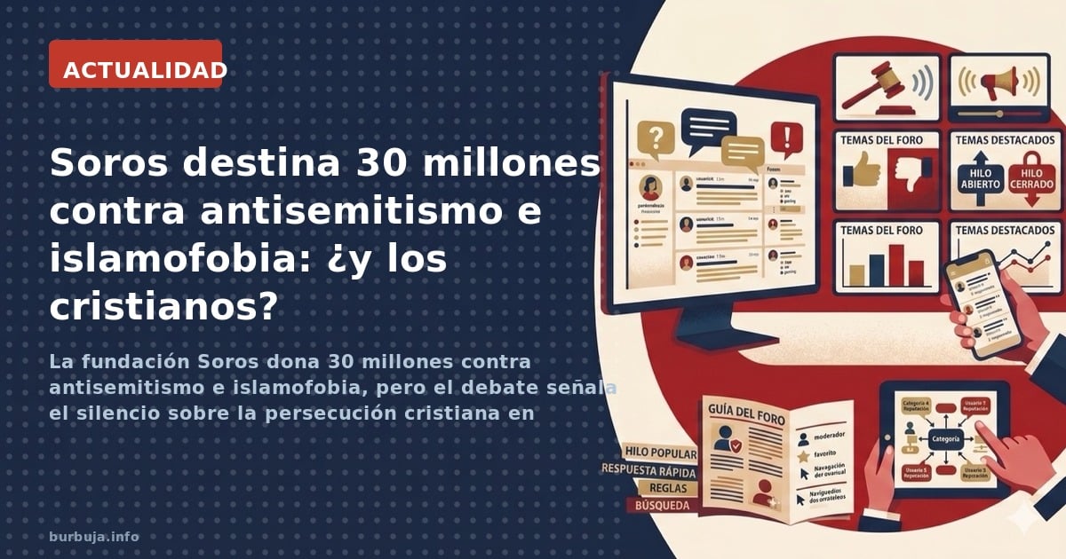 La fundación Soros dona 30 millones contra antisemitismo e islamofobia, pero el debate señala el silencio sobre la persecució