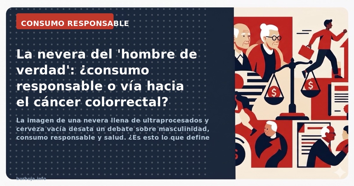 La imagen de una nevera llena de ultraprocesados y cerveza vacía desata un debate sobre masculinidad, consumo responsable y s