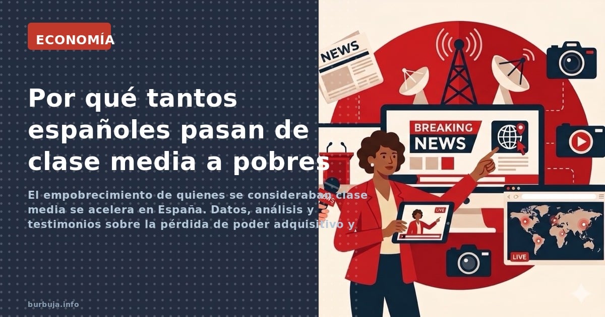 El empobrecimiento de quienes se consideraban clase media se acelera en España. Datos, análisis y testimonios sobre la pérdid